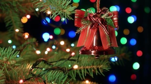 Red bells and coloured lights.