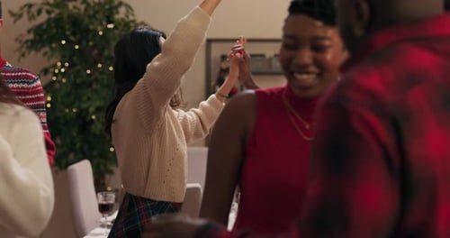 Close in the middle of the dance floor.
